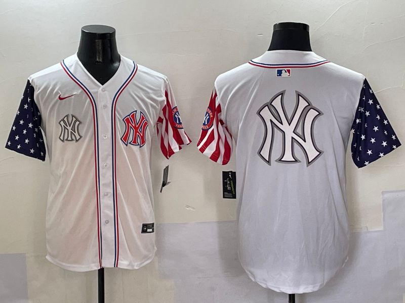 Men New York Yankees Blank White a generation of national flags Jointly Name 2025 Nike MLB Jersey style 34